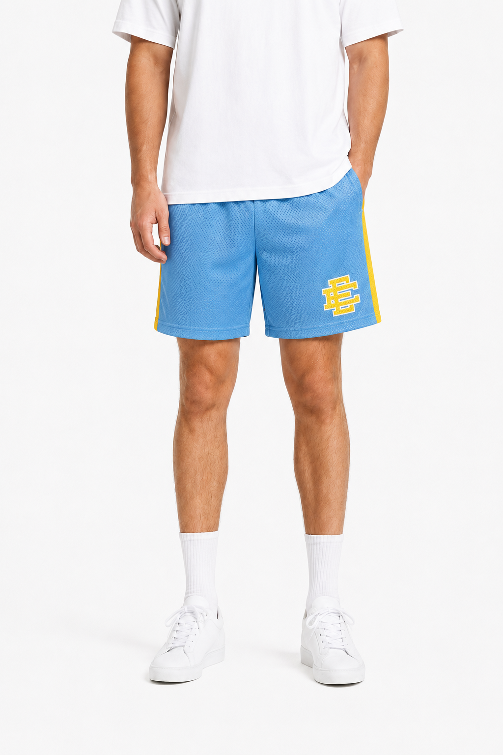 Carolina Gold Side Stripe mesh shorts - front angle view