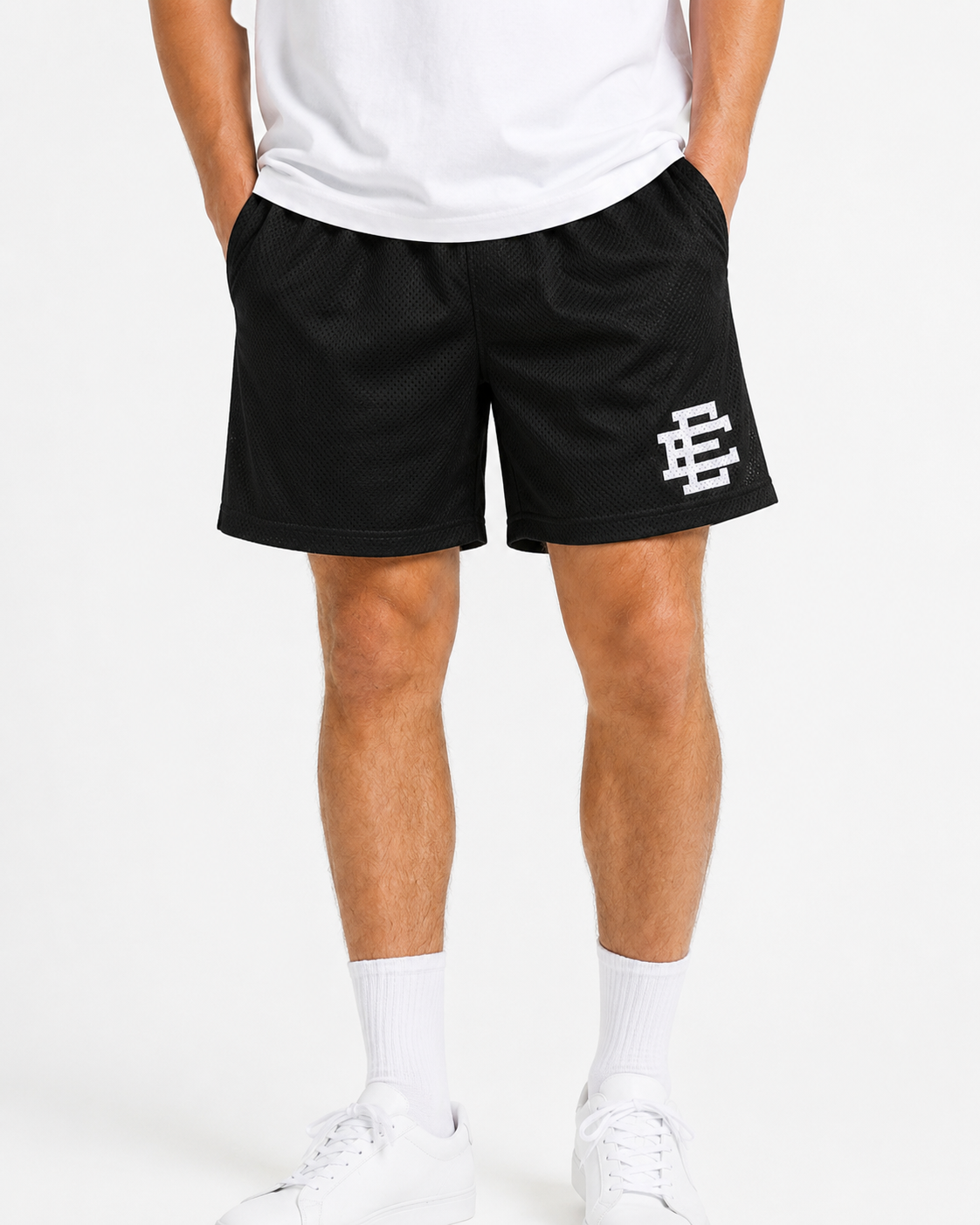 Onyx Black mesh shorts - lifestyle view