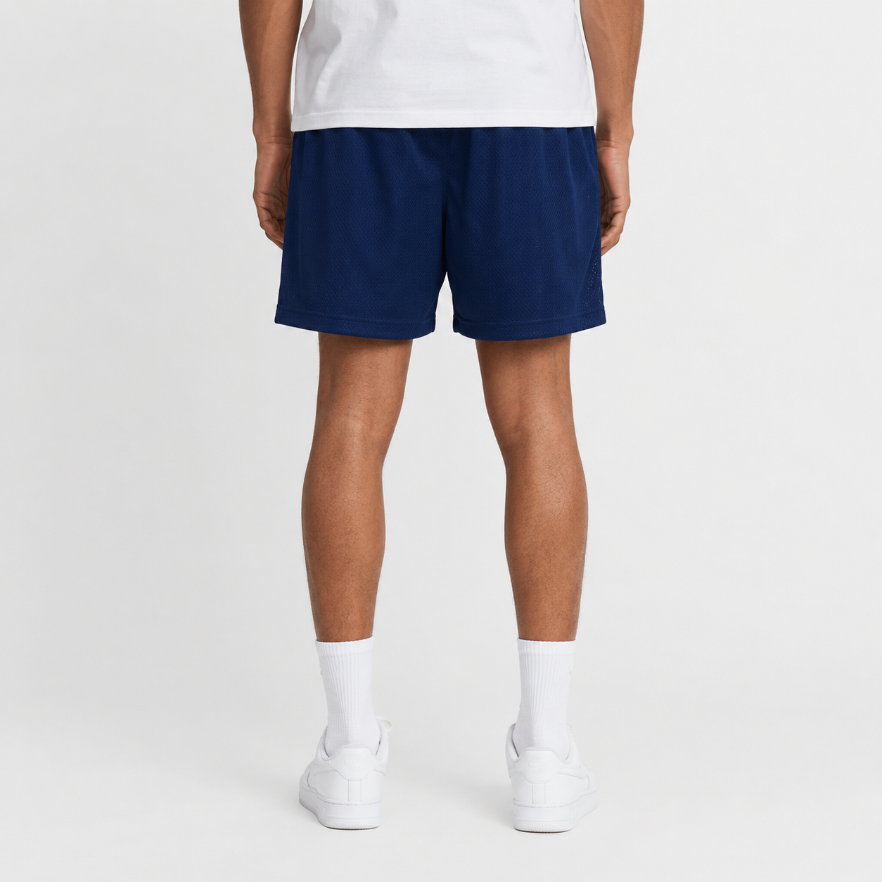 Navy Sunset mesh shorts - side view