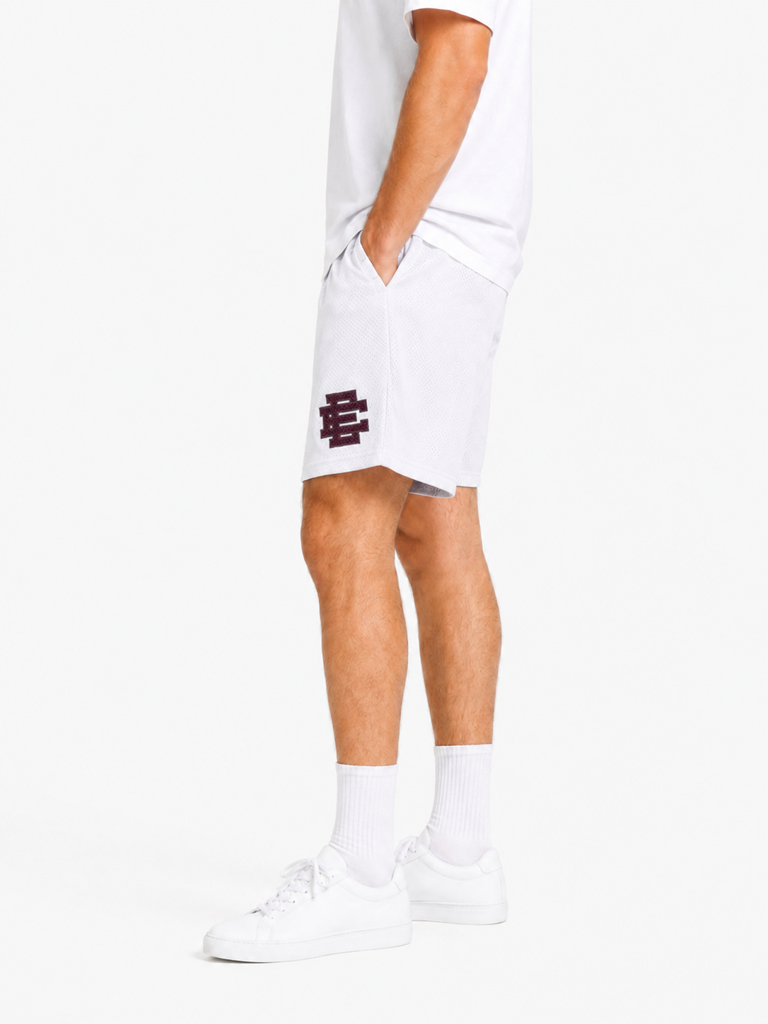 Ice Blue mesh shorts - side view