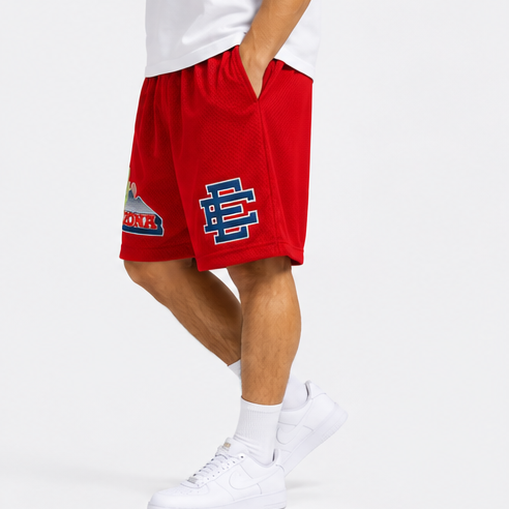 Arizona Red mesh shorts - back angle view