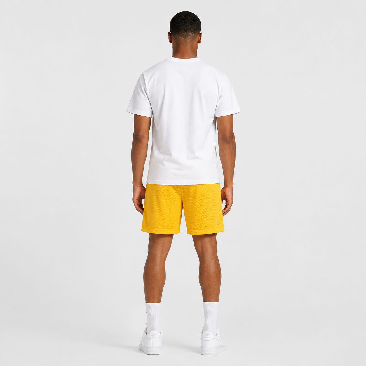 Athletics Gold mesh shorts - side view
