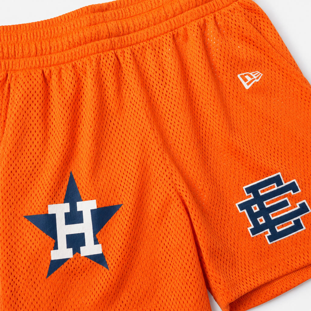 Astros Orange mesh shorts - detail view
