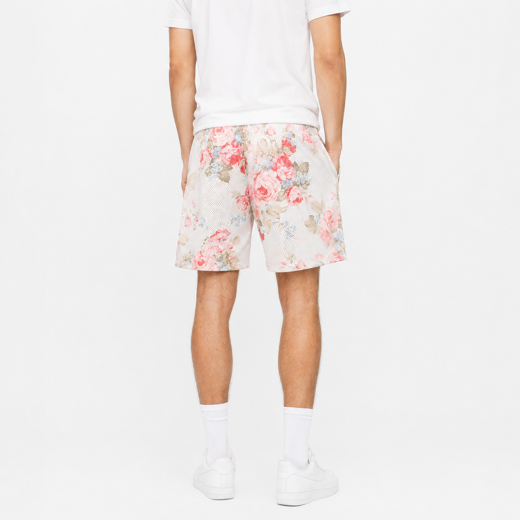 Rose Garden mesh shorts - side view