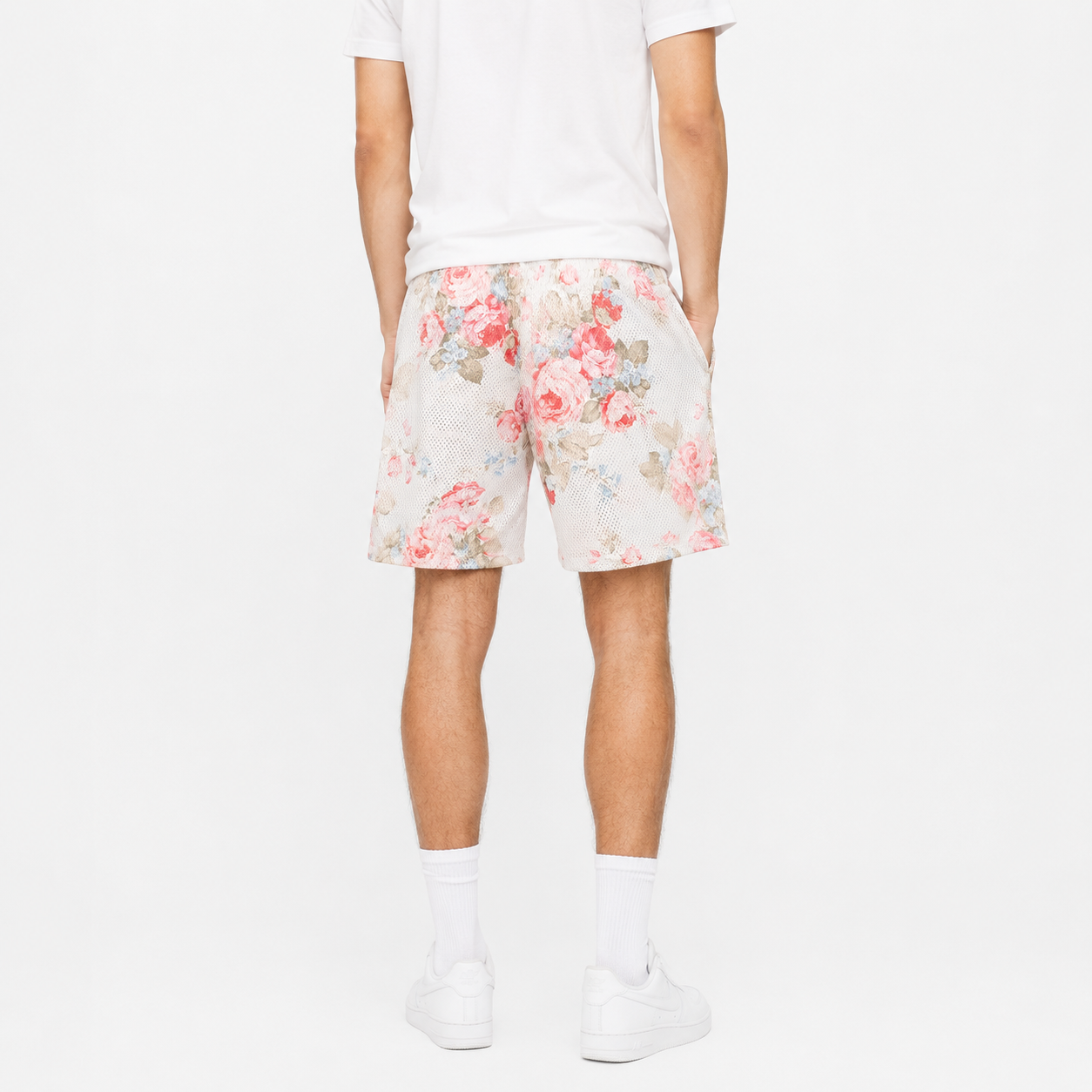 Rose Garden mesh shorts - side view