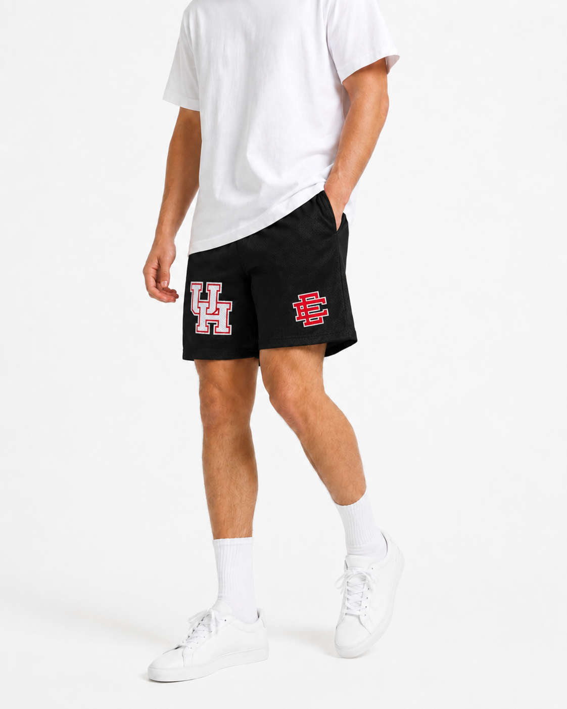 Houston Black mesh shorts - front angle view