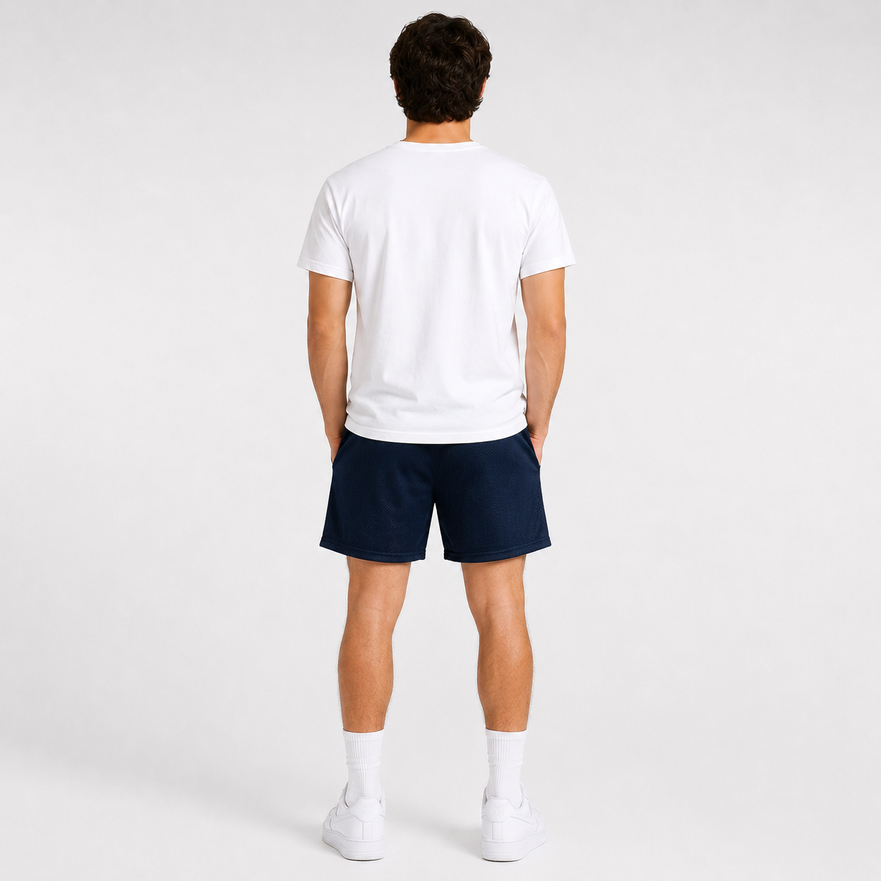 Syracuse Navy mesh shorts - side view