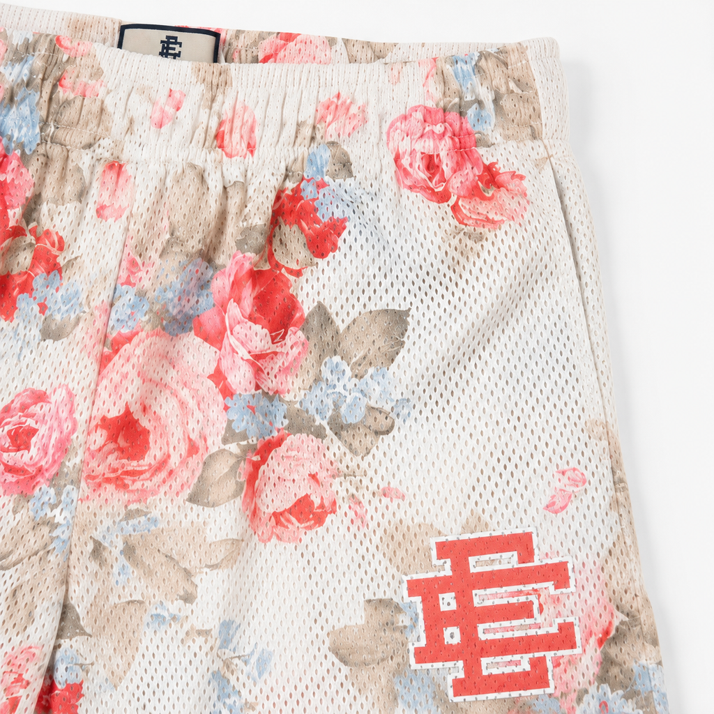Rose Garden mesh shorts - detail view