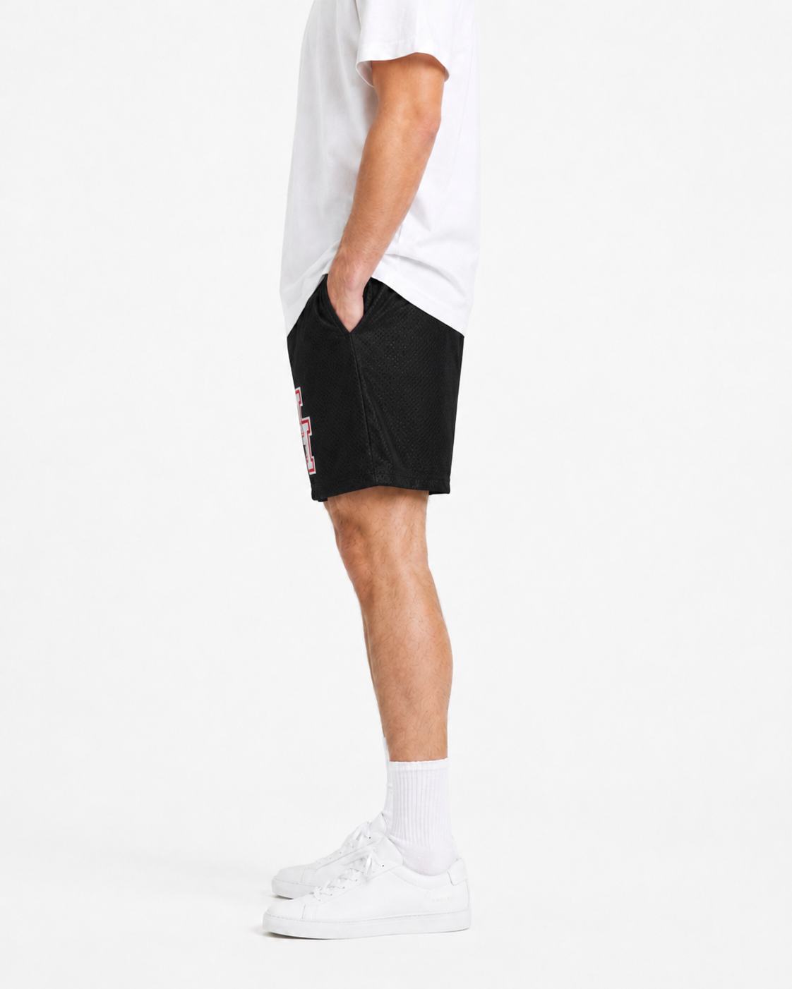 Houston Black mesh shorts - lifestyle view