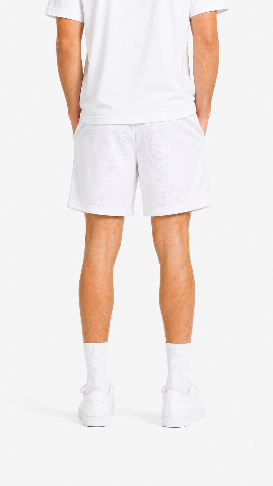 Duke White mesh shorts - lifestyle view