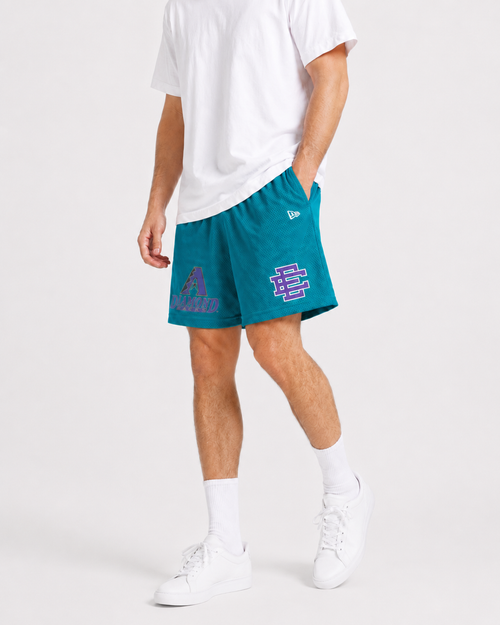 Arizona Teal mesh shorts - front angle view