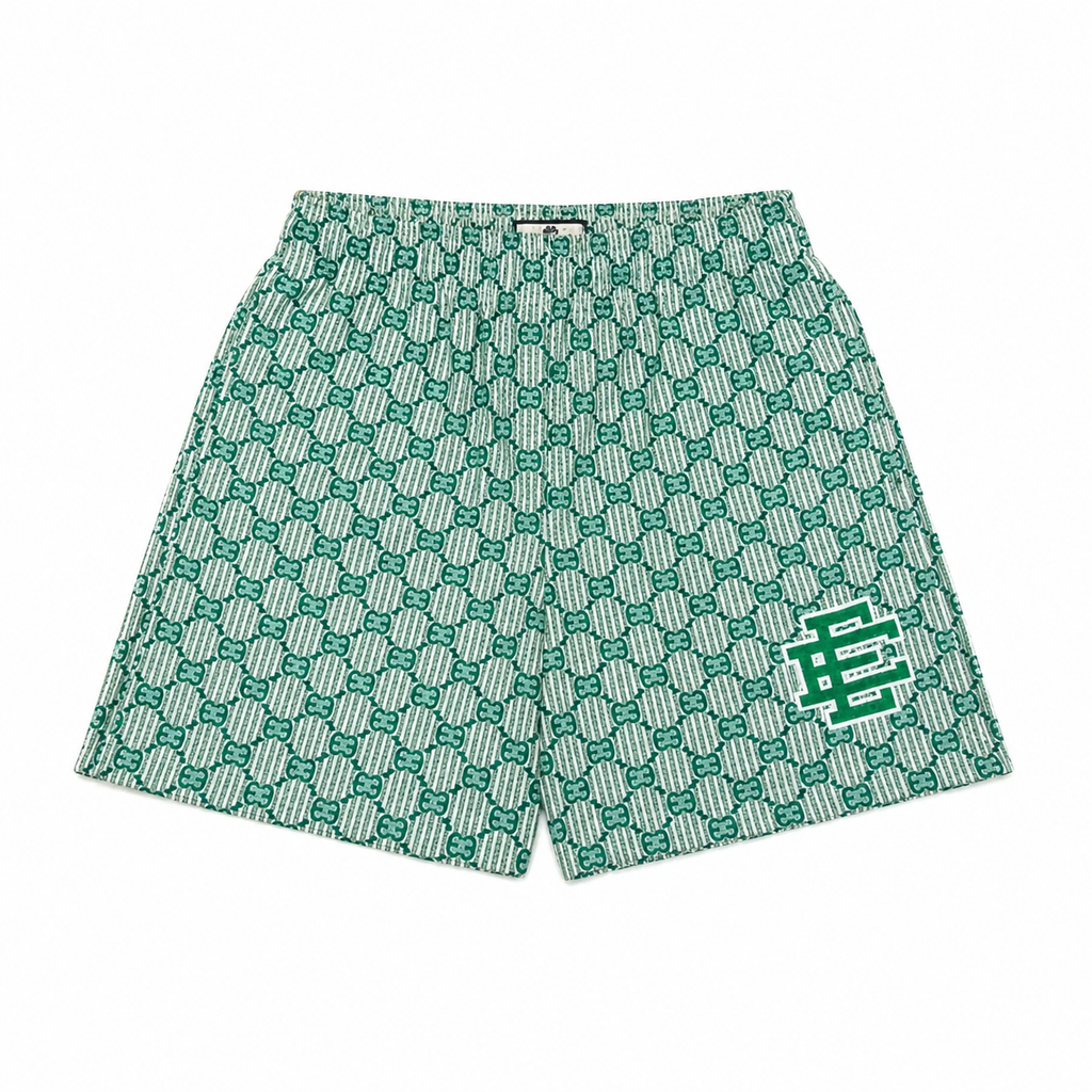 Seafoam Monogram mesh shorts - lifestyle view