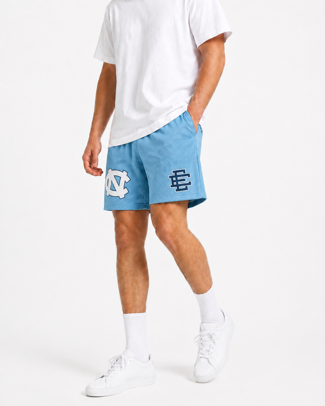Carolina Blue mesh shorts - back angle view