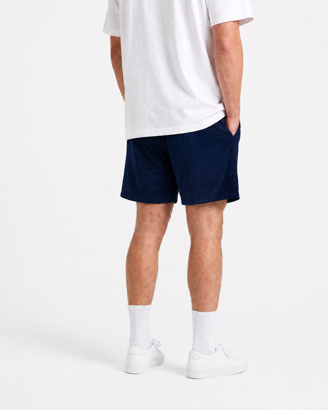 Michigan Navy mesh shorts - side view