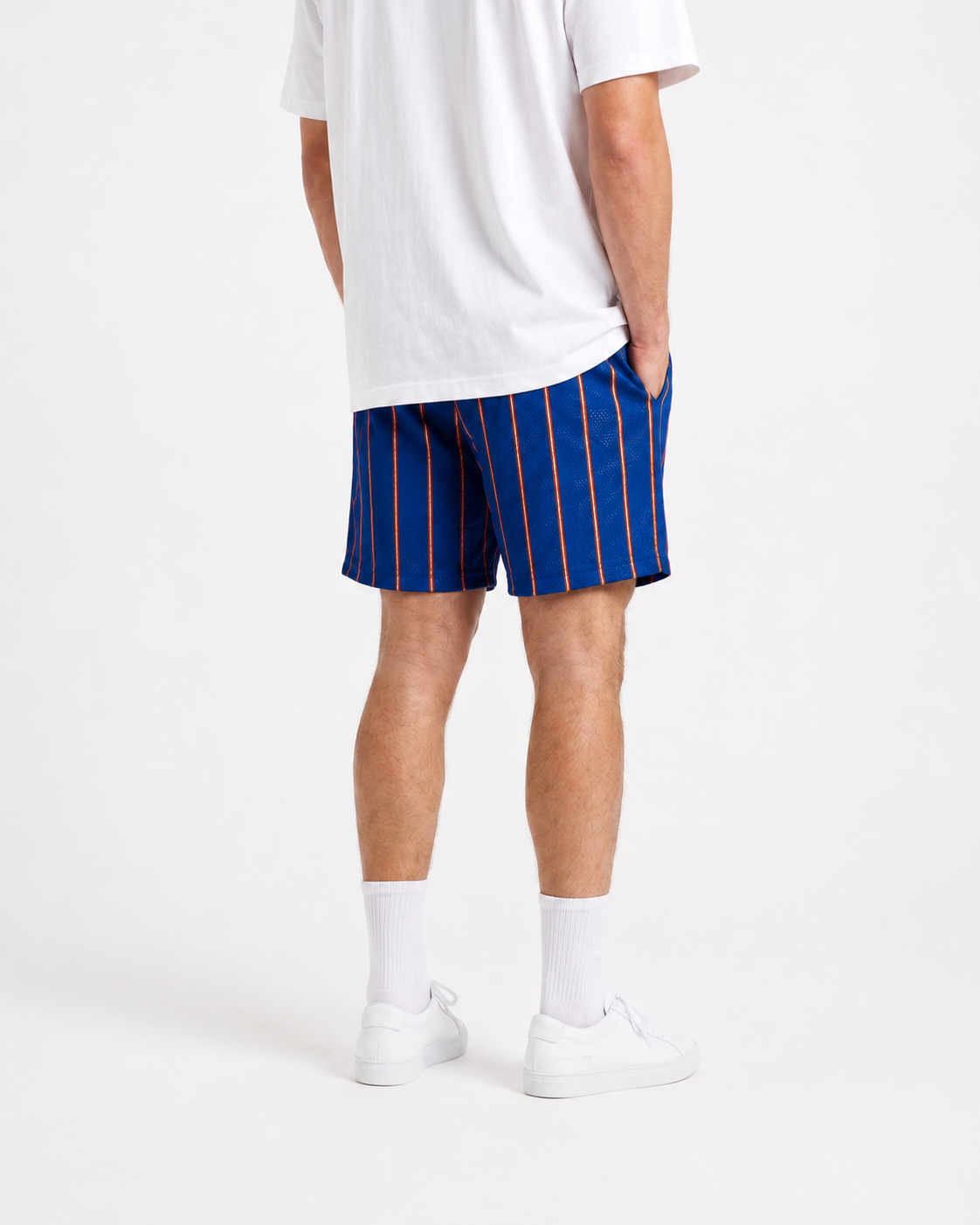 Knicks Royal Stripe mesh shorts - back angle view