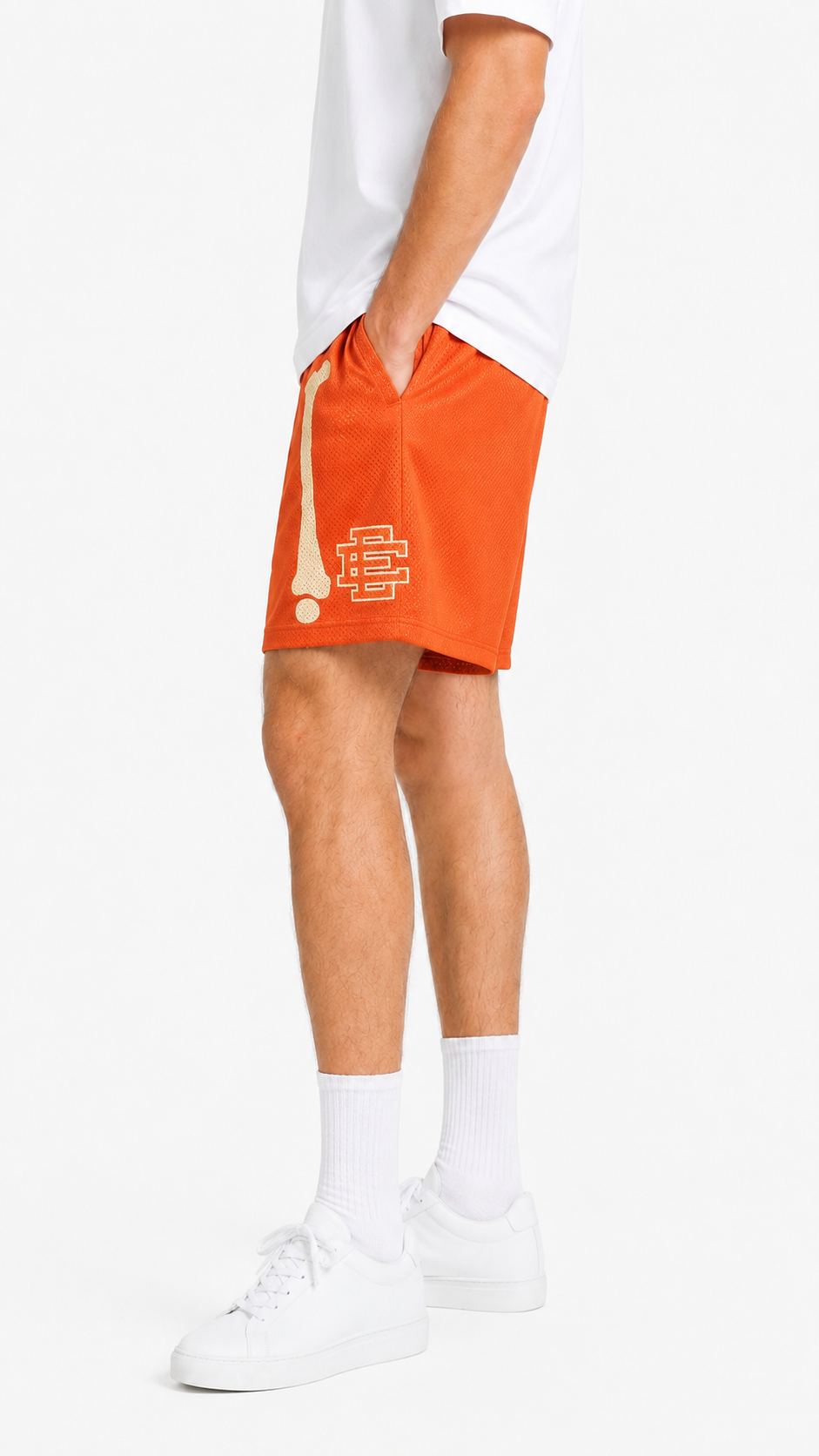 Red Bones mesh shorts - side view