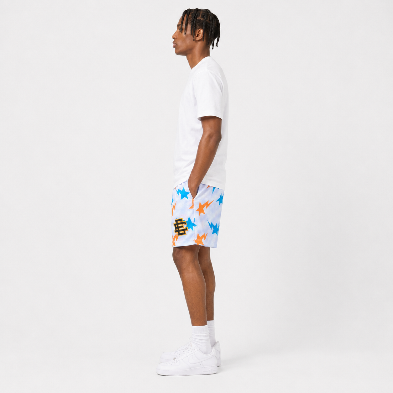 Sky Starburst mesh shorts - back angle view