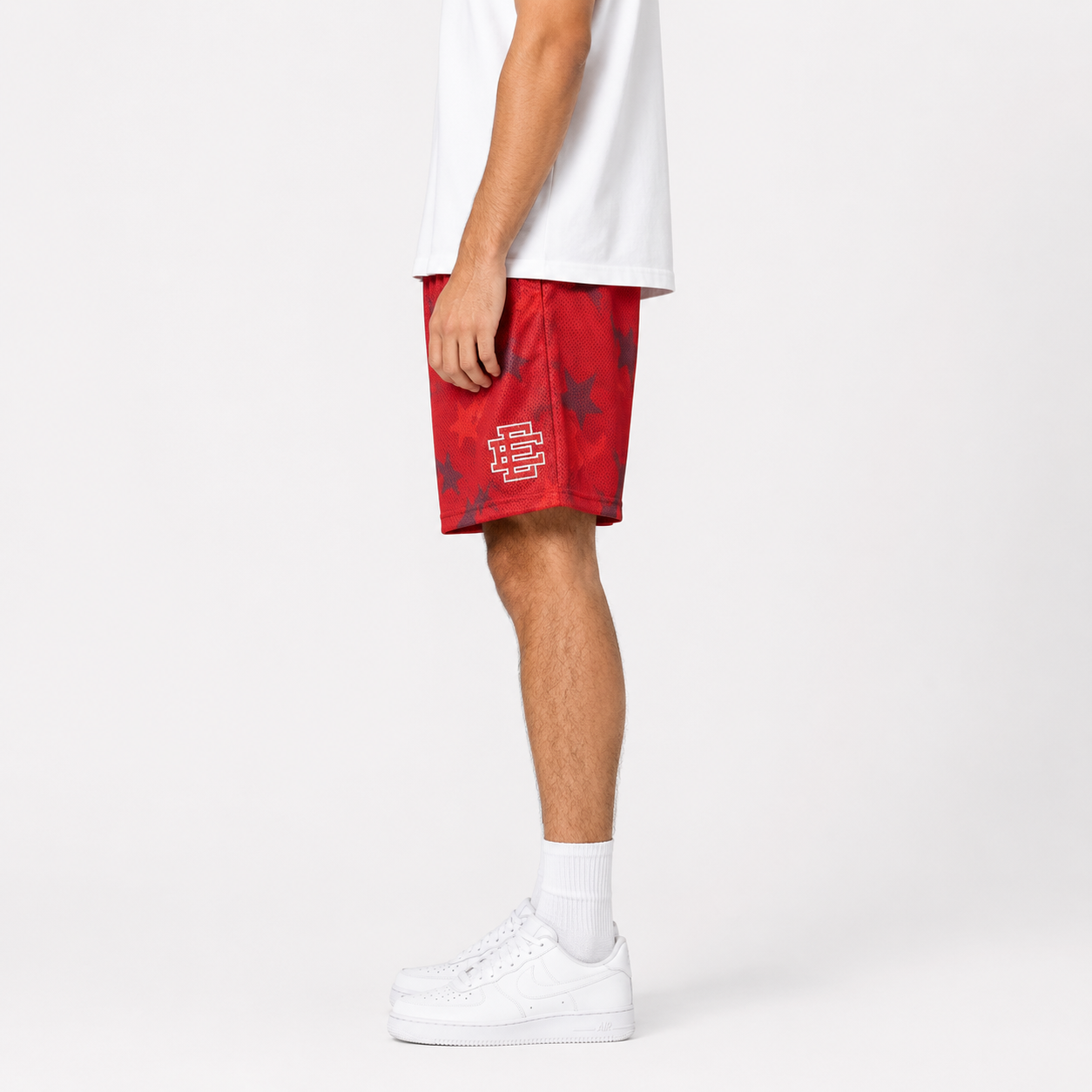 Crimson Starfall mesh shorts - back angle view