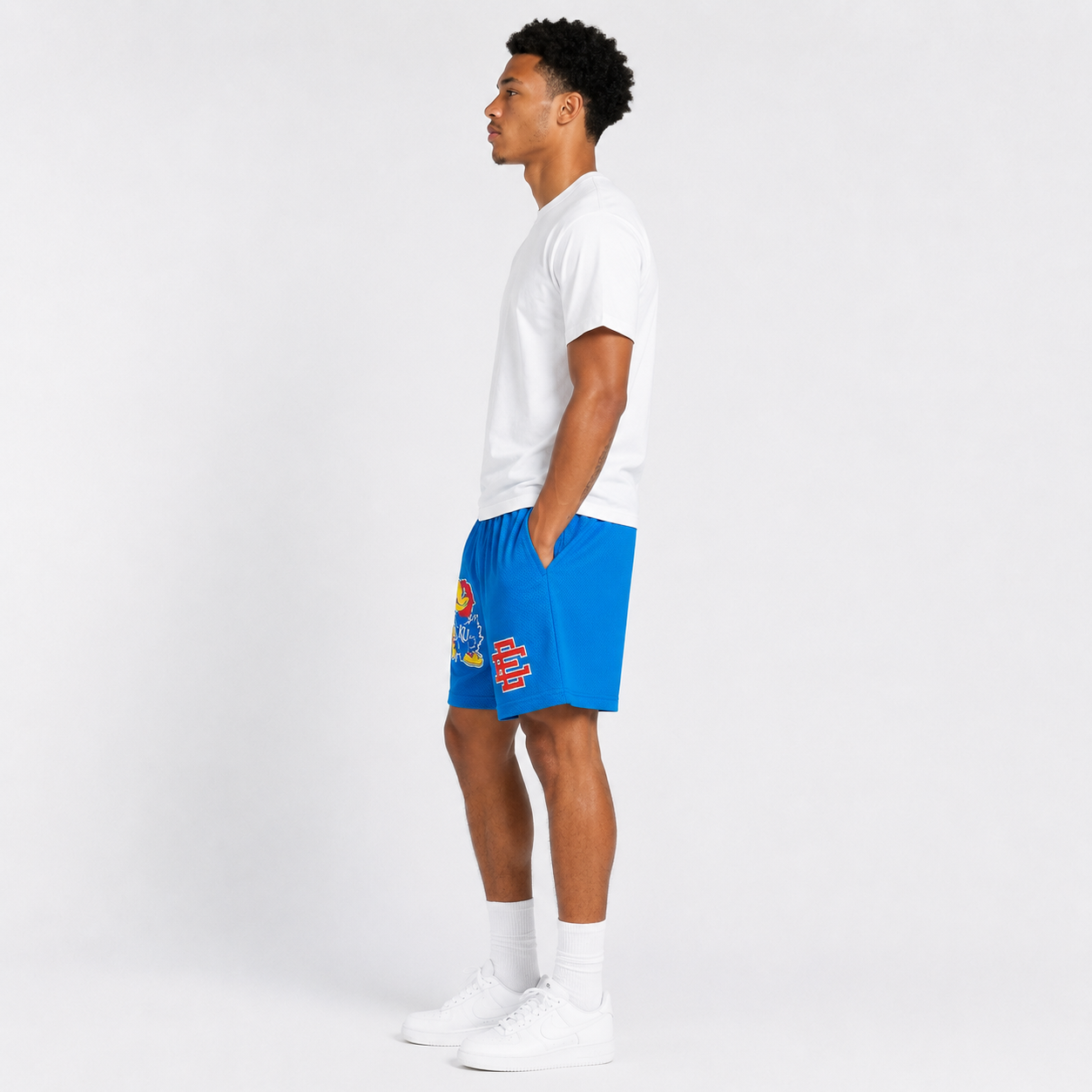 Kansas Blue mesh shorts - back angle view