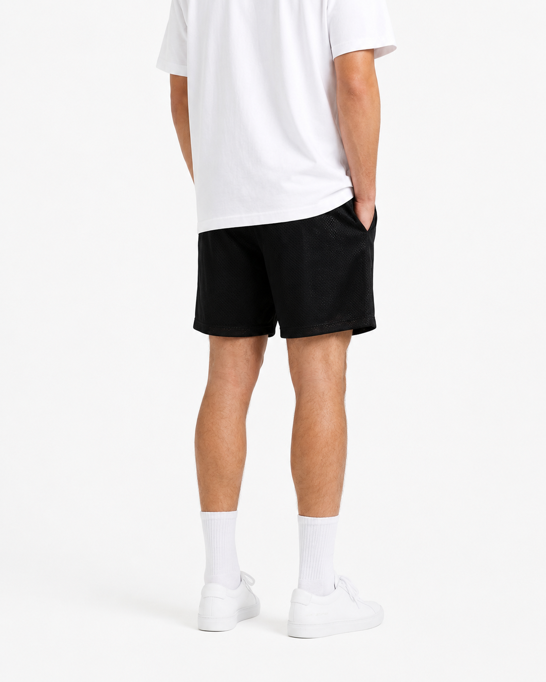 Black Bones mesh shorts - side view