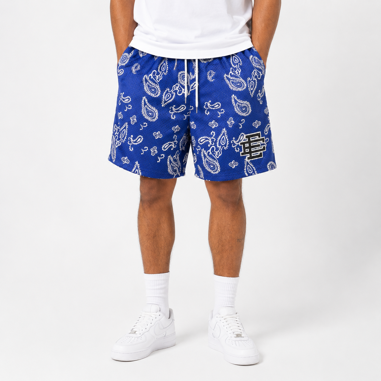 Royal Bandana mesh shorts - front angle view