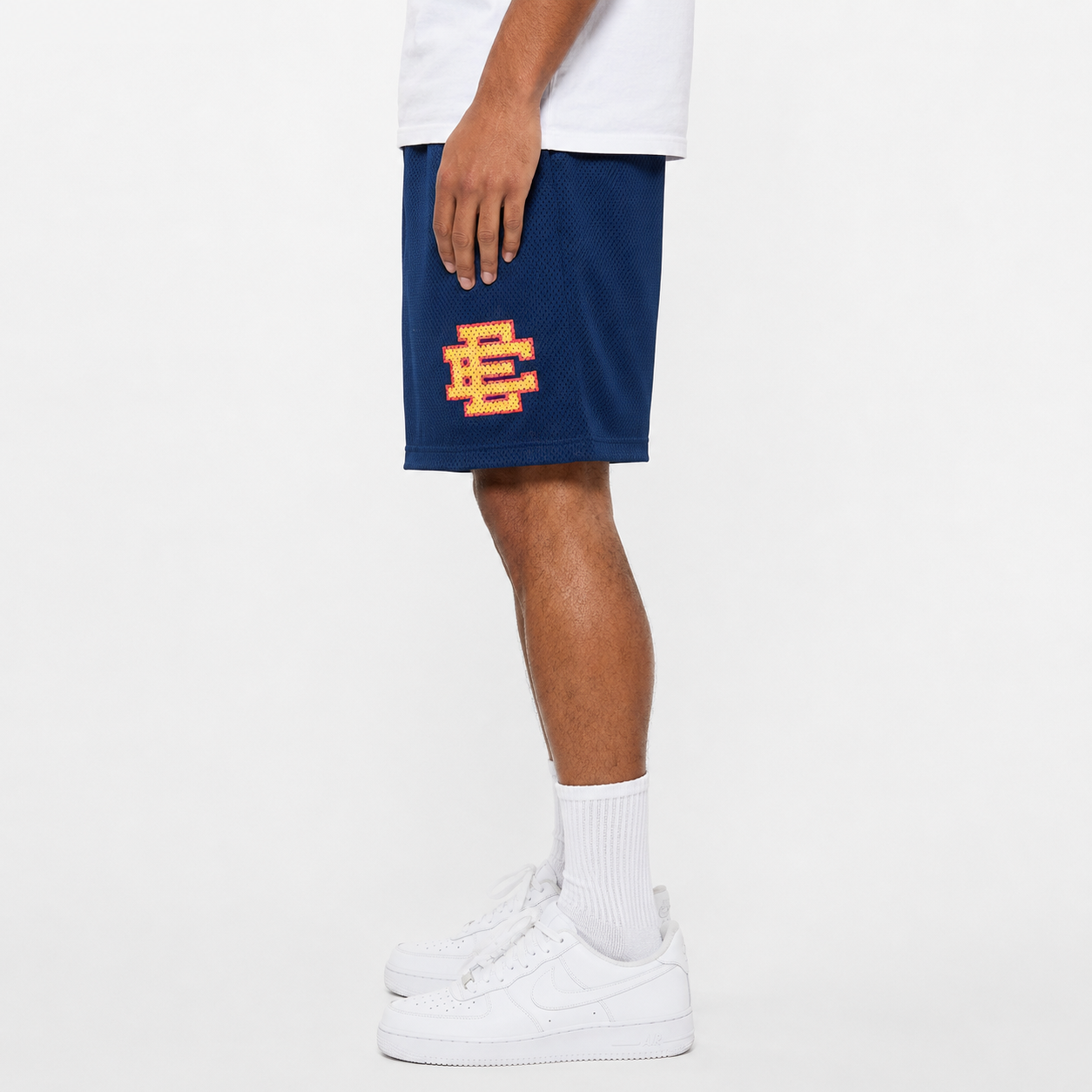Navy Sunset mesh shorts - back angle view