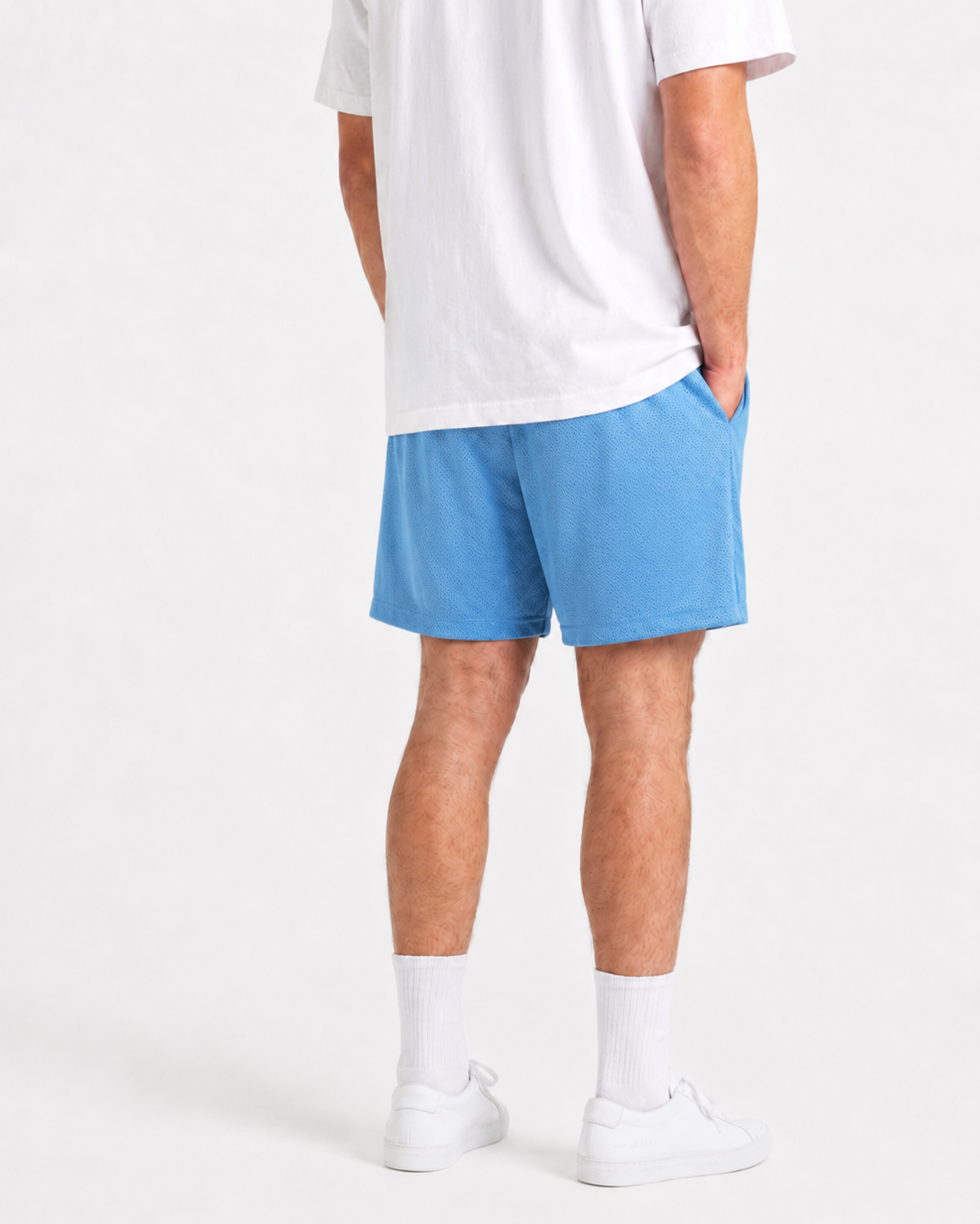 Carolina Blue mesh shorts - lifestyle view