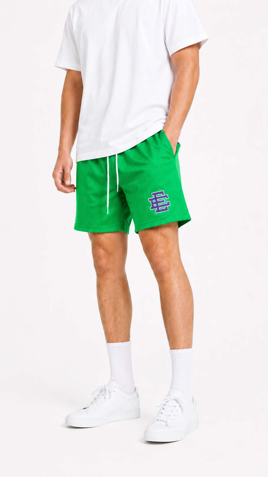 Kelly Green mesh shorts - lifestyle view