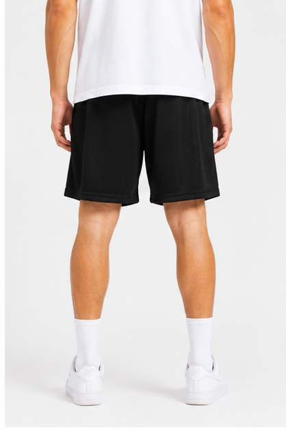 Black World Series mesh shorts - back angle view