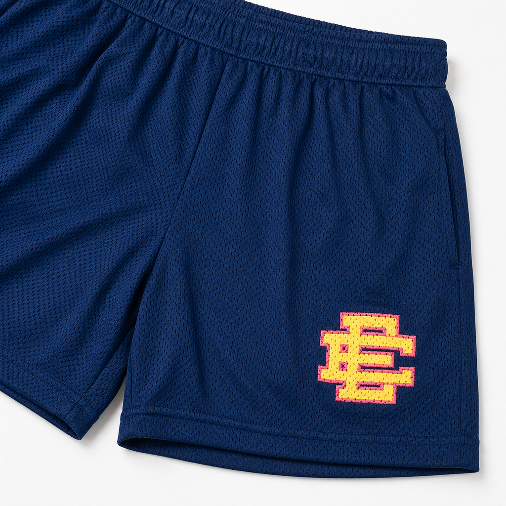 Navy Sunset mesh shorts - detail view