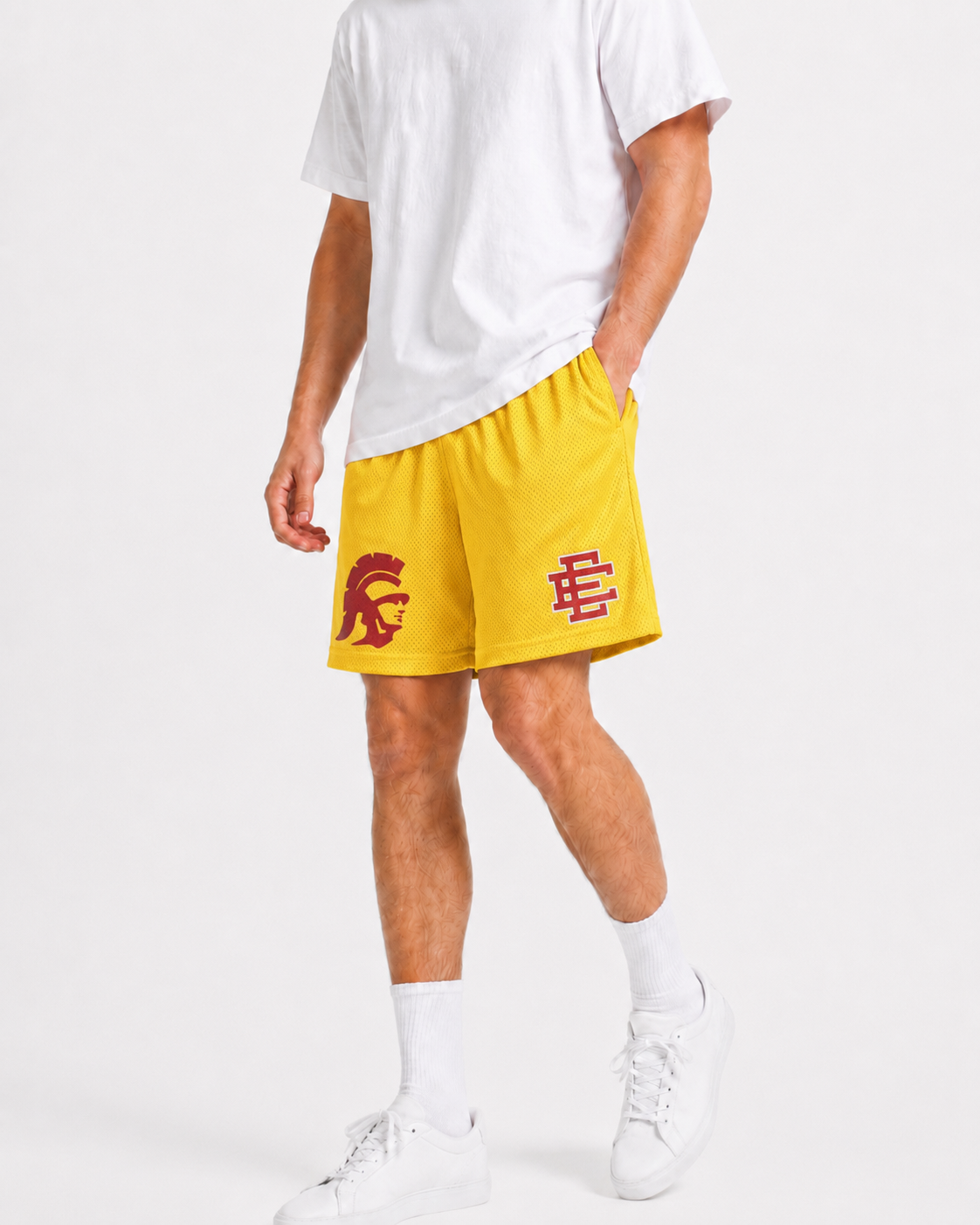 Trojan Gold mesh shorts - back angle view