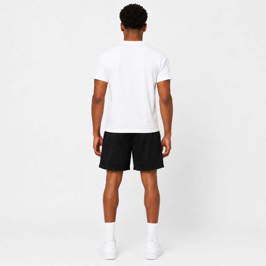 Black Lightning mesh shorts - side view