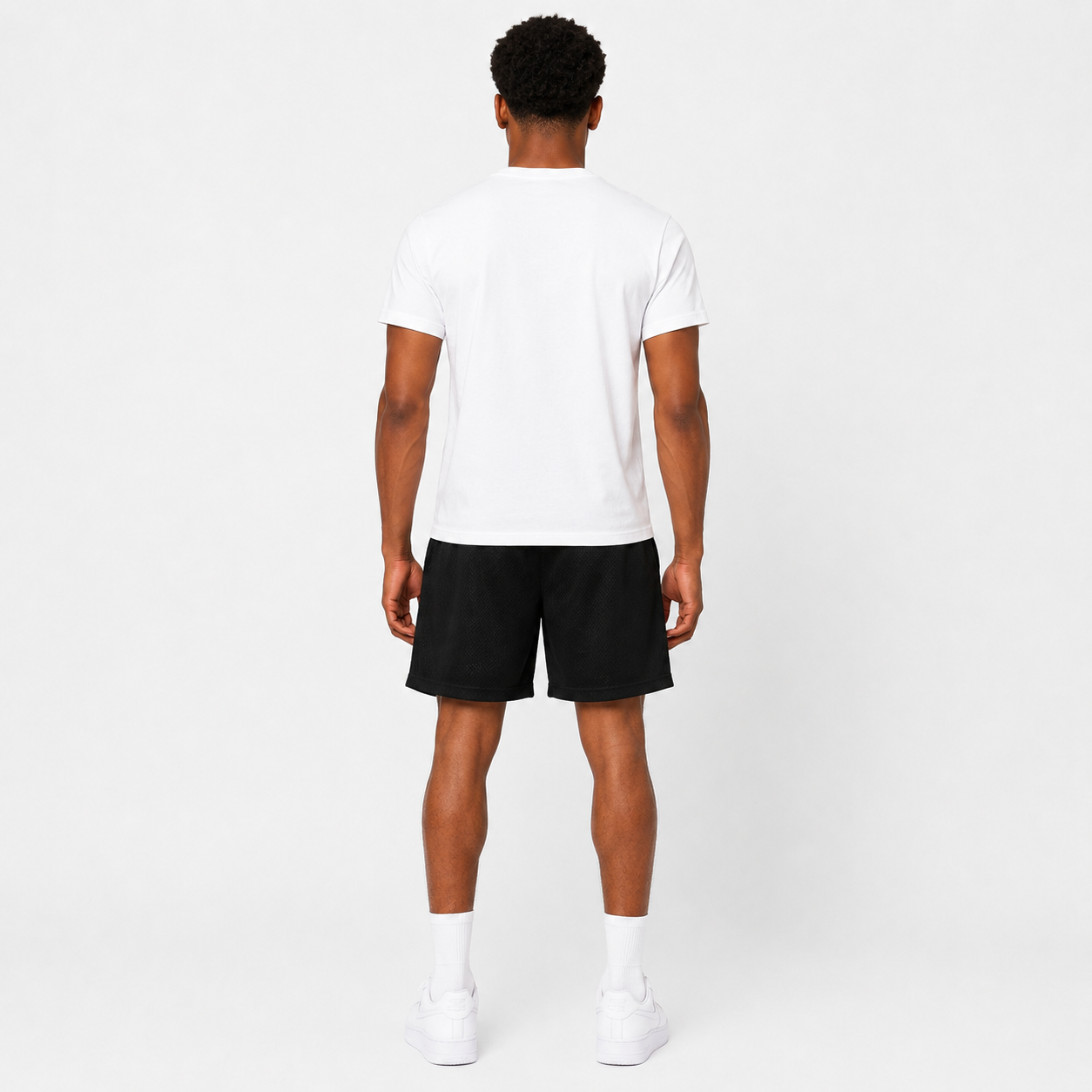Black Lightning mesh shorts - side view