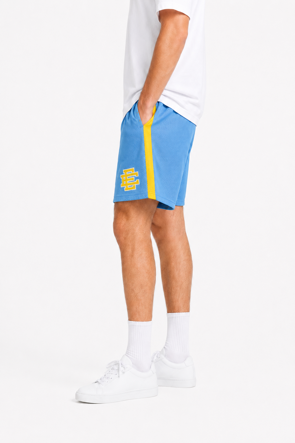 Carolina Gold Side Stripe mesh shorts - side view