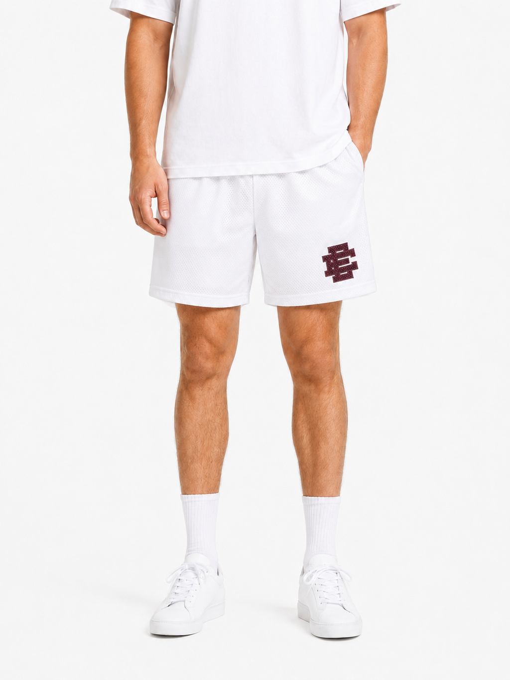 Ice Blue mesh shorts - front angle view