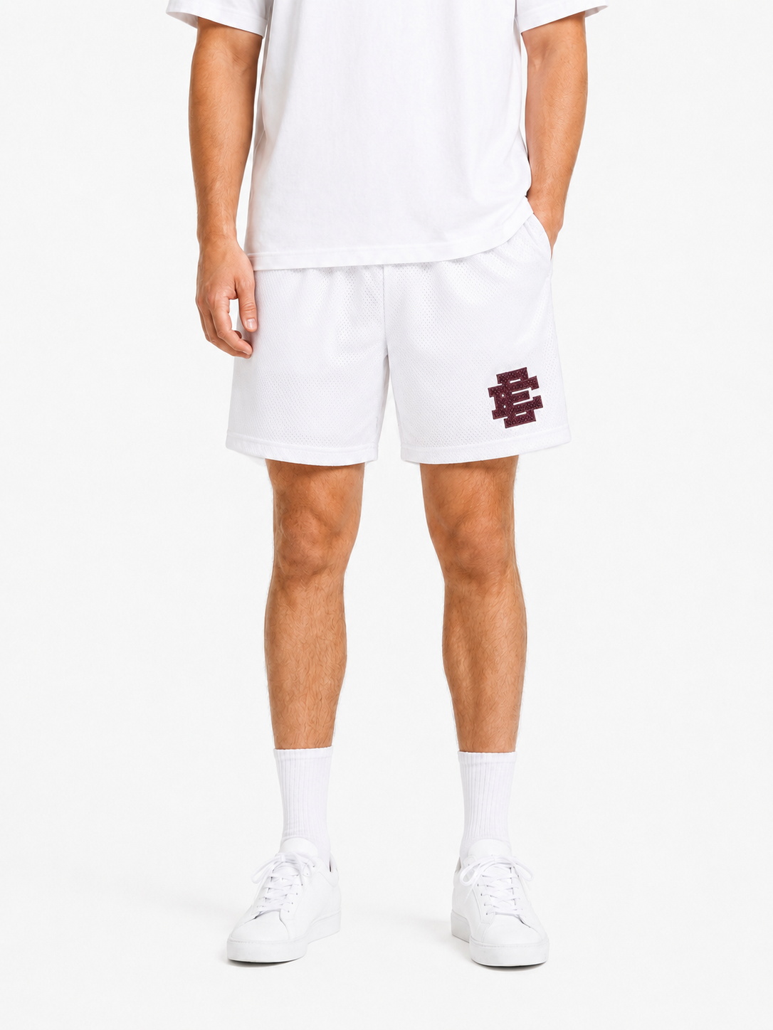 Ice Blue mesh shorts - front angle view