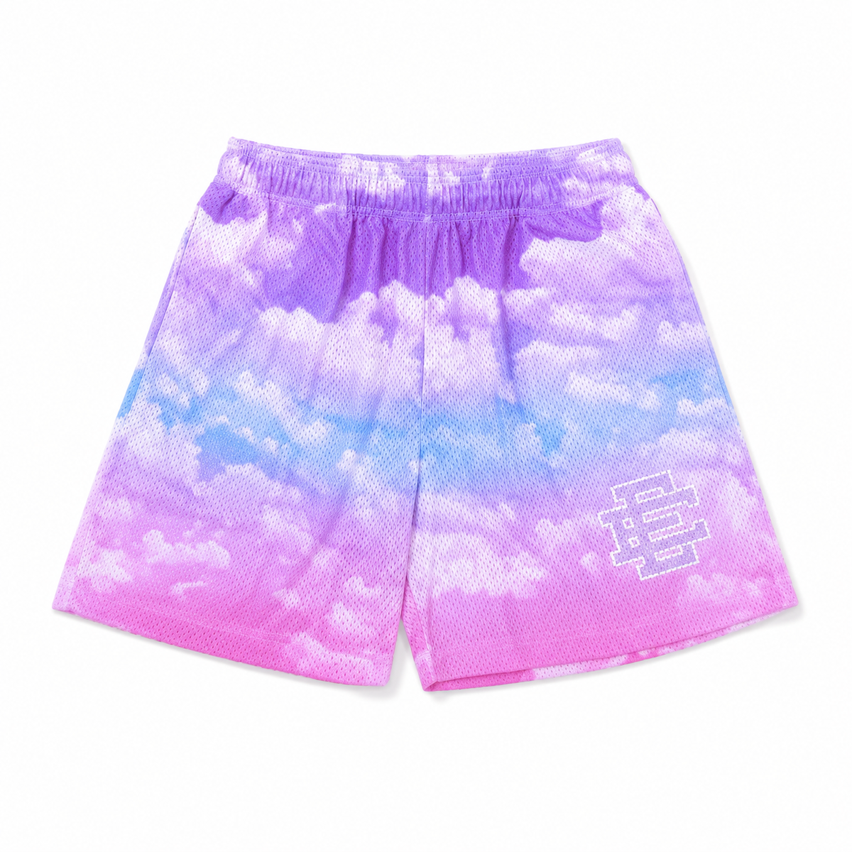 Pastel Cloud Wash mesh shorts - detail view