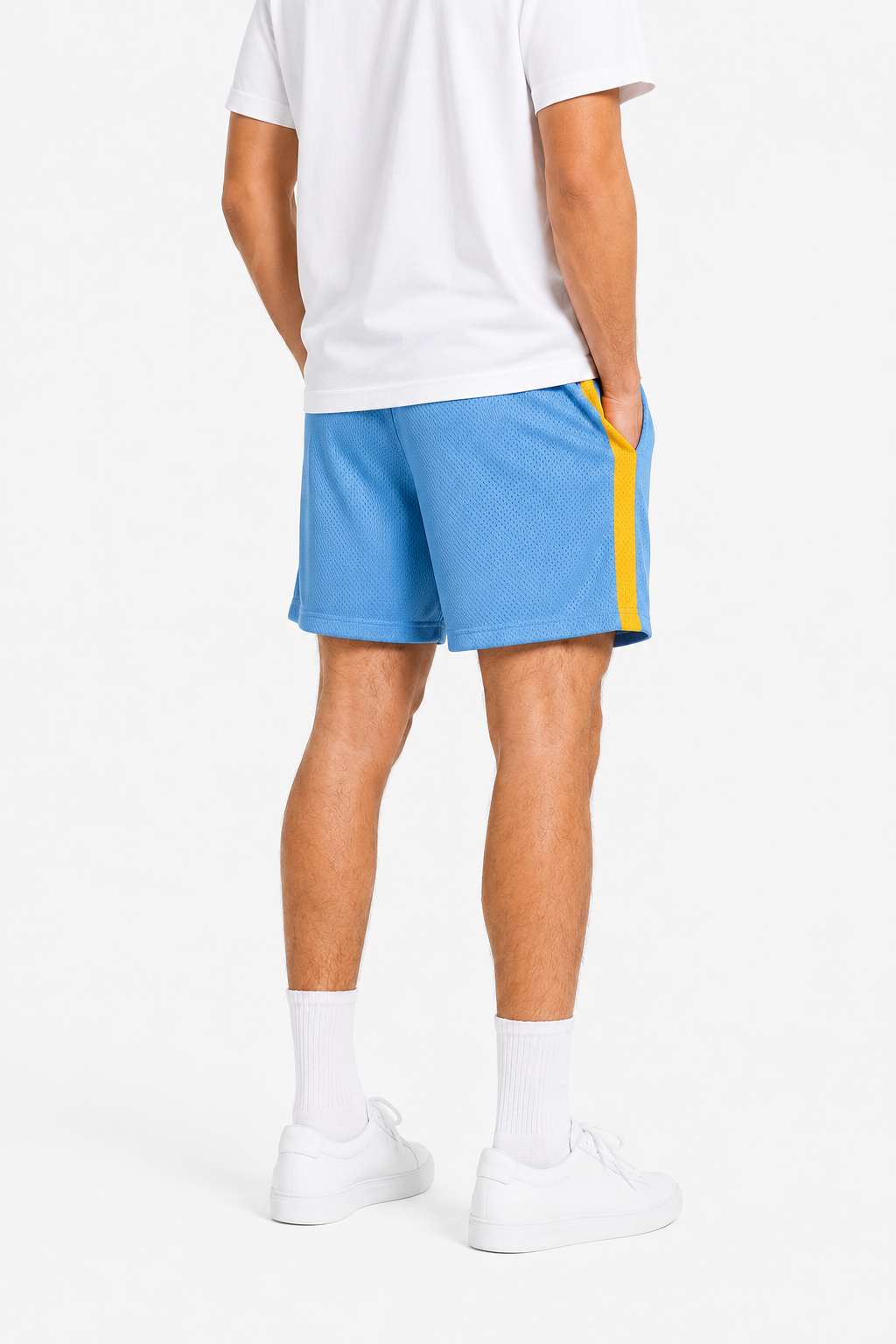 Carolina Gold Side Stripe mesh shorts - lifestyle view