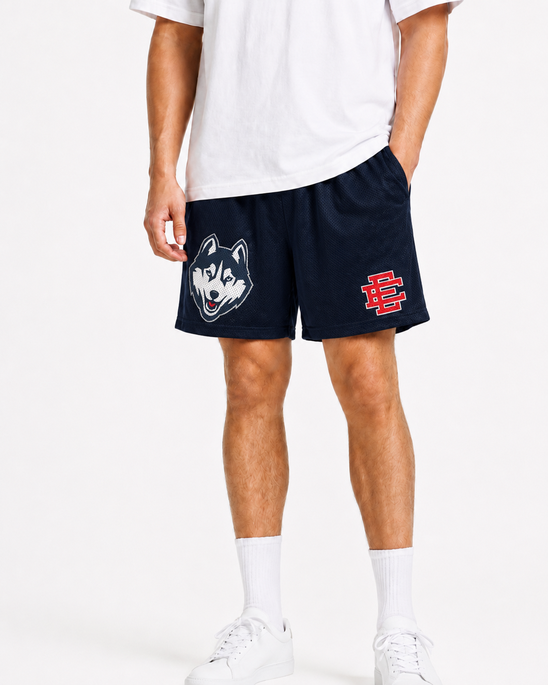 Husky Navy mesh shorts - lifestyle view