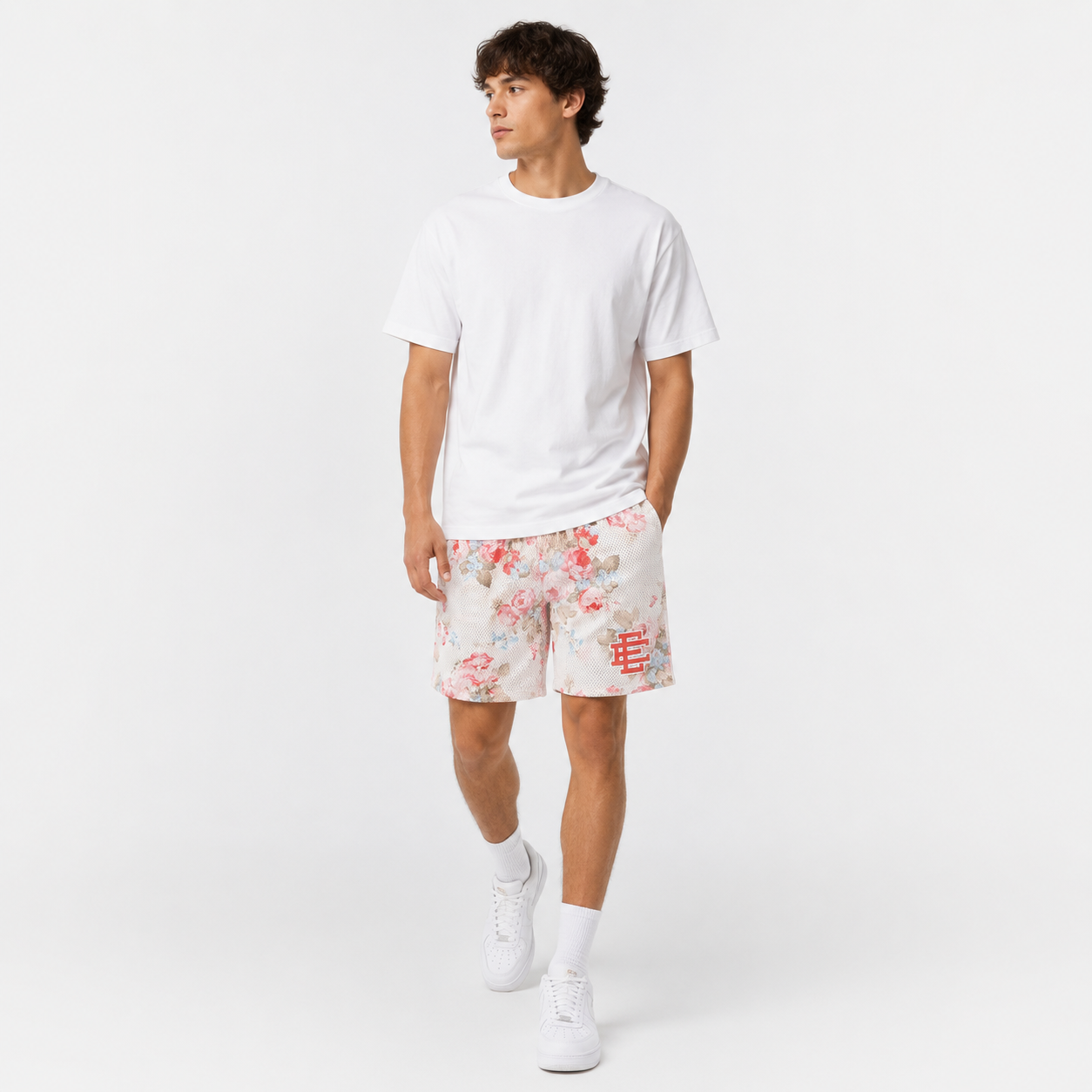 Rose Garden mesh shorts - front angle view
