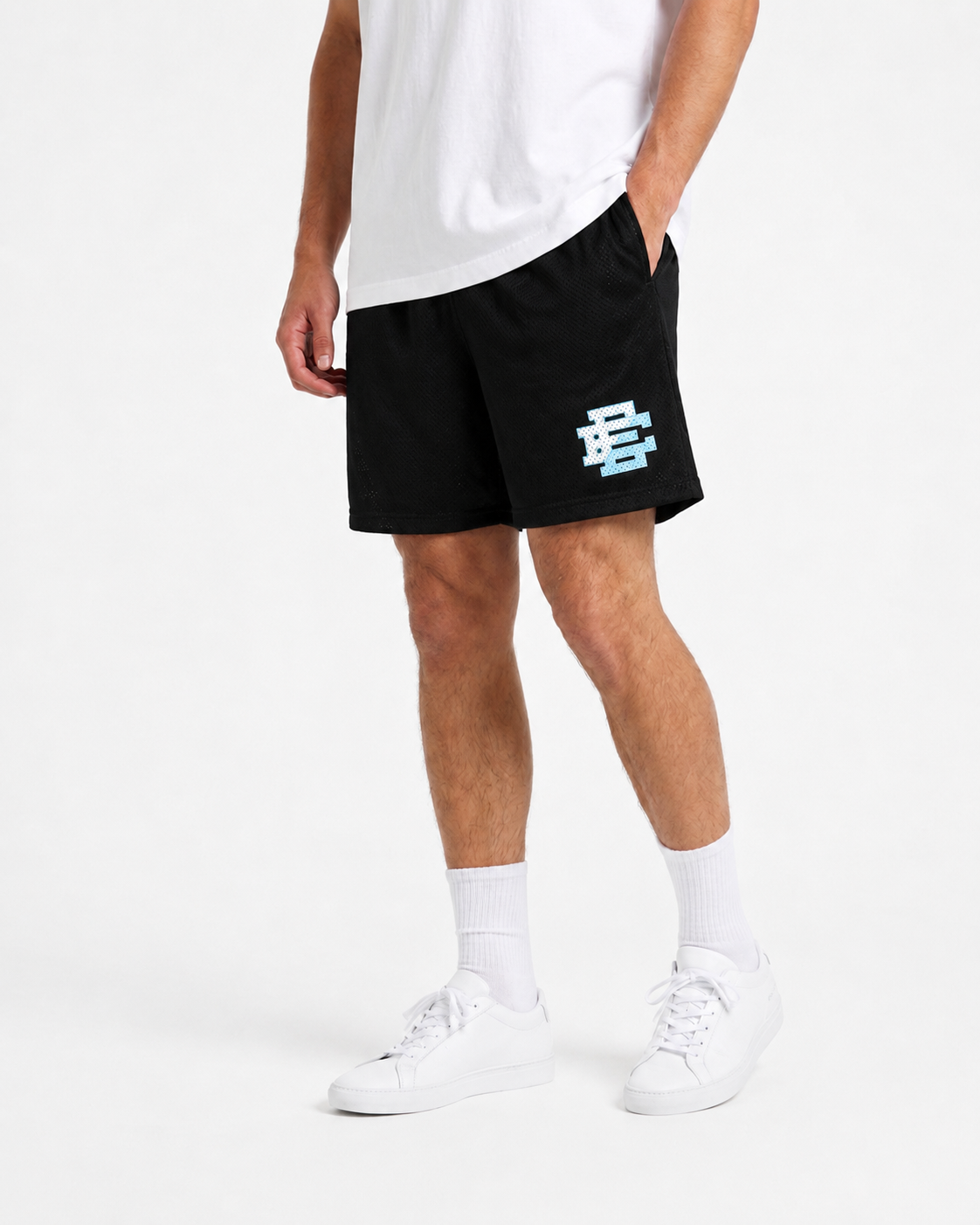 Jet Black mesh shorts - back angle view