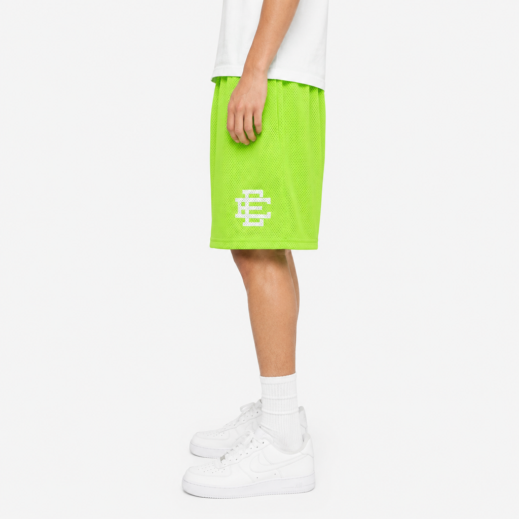 Neon Volt mesh shorts - back angle view