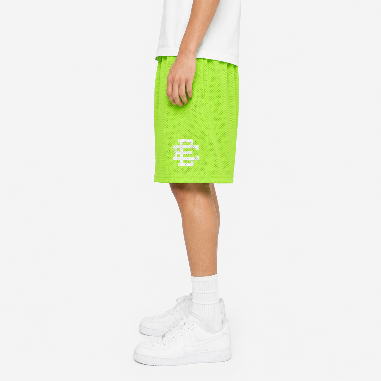 Neon Volt mesh shorts - back angle view