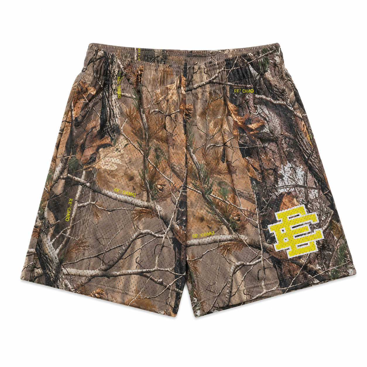 Realtree Gold mesh shorts - lifestyle view