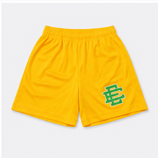 Varsity Gold mesh shorts - detail view