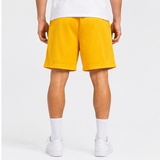Varsity Gold mesh shorts - side view