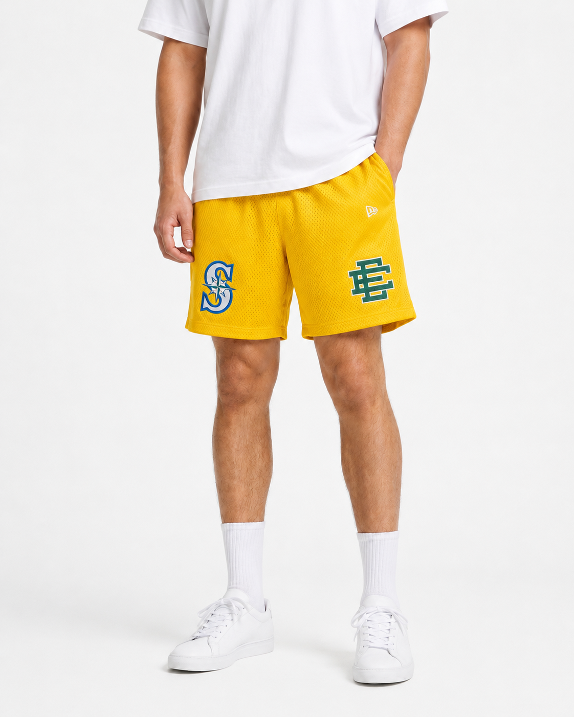 Gold Mariners mesh shorts - back angle view