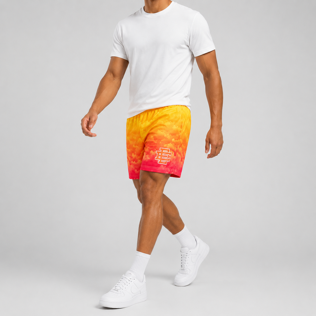 Sunset Fade mesh shorts - detail view