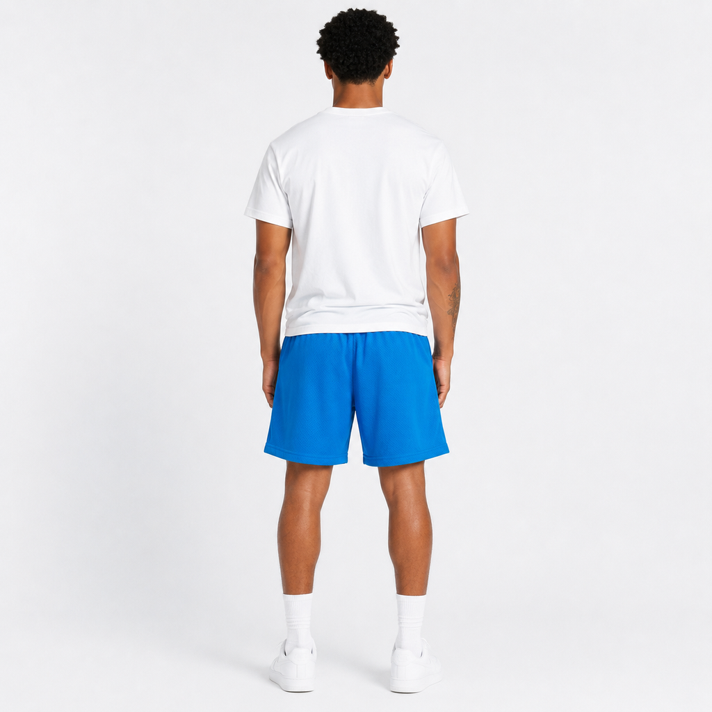 Kansas Blue mesh shorts - side view