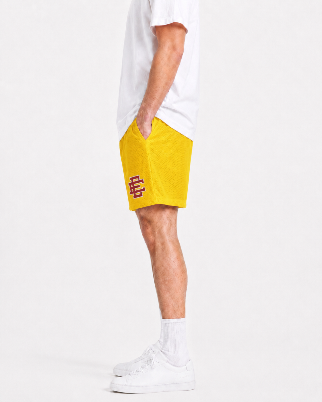 Trojan Gold mesh shorts - lifestyle view
